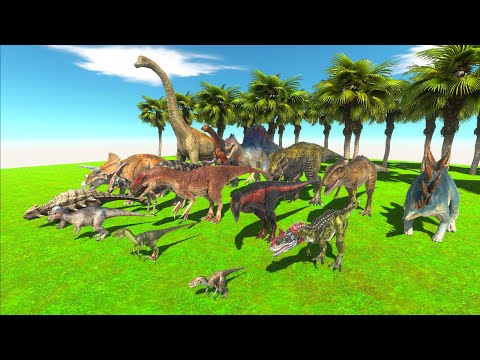 ISLAND SPEED RACING ALL DINOSAURS. STRAIGHT AND CLIMB - Animal Revolt Battle Simulator