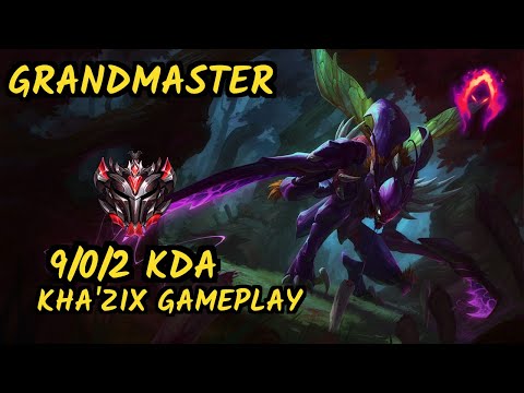 Dat (Kitzuo) (KHA'ZIX) vs VI - 9/0/2 KDA JUNGLE GAMEPLAY - NA Ranked GRANDMASTER
