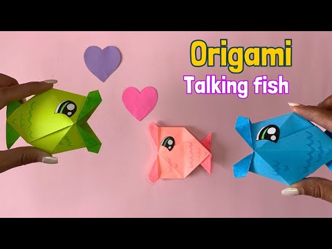 origami Talking fish | How to make paper 3D fish