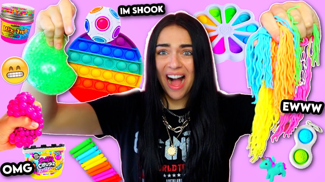 REVIEWING FIDGET TOYS!! Pop Its, Slime, Fidgets! + ASMR