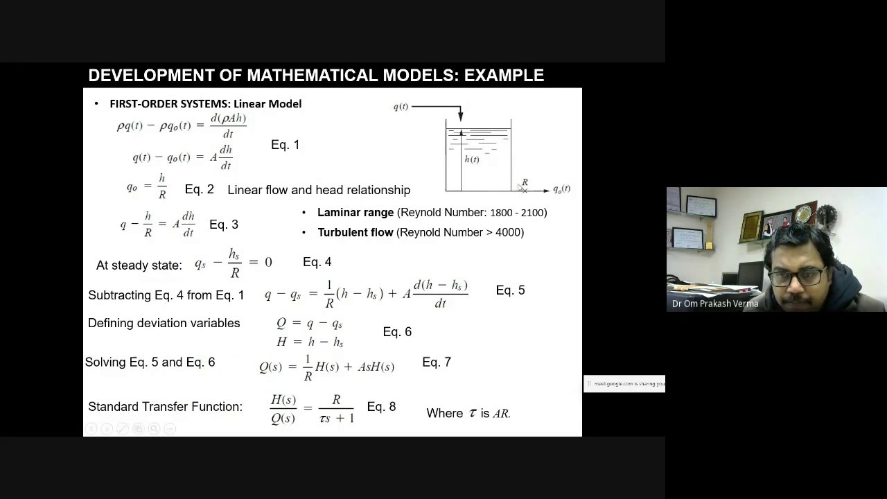 Lecture 3: Tools for Modeling and Transfer Function of Process Dynamics and Control