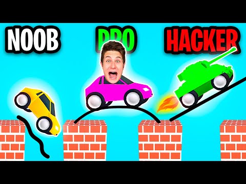 NOOB vs PRO vs HACKER su DRAW BRIDGE 3D!! *DISEGNA il PONTE*