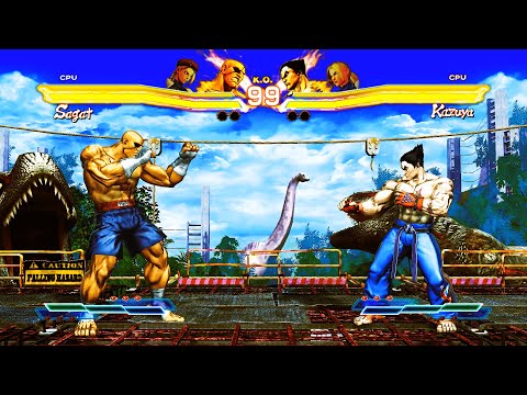 Sagat & Cammy vs Kazuya & Nina (Hardest) Street Fighter X Tekken