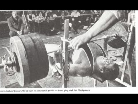 Lars Hedlund RAW Bench press 300kg/661lbs in 1979