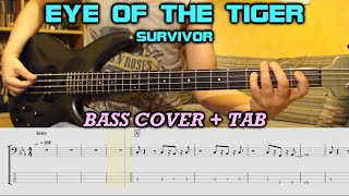 Eye Of The Tiger (Survivor) BASS COVER / TAB - Rocky Soundtrack
