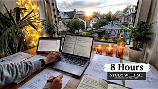 8 HOUR STUDY WITH ME | Background noise, 10 min Break, No music, Study with Merve