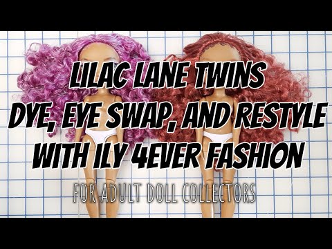 Lilac Lane Twins Rainbow High Dye, Eye Swap, and Restyle with Ily 4ever Fashion Packs