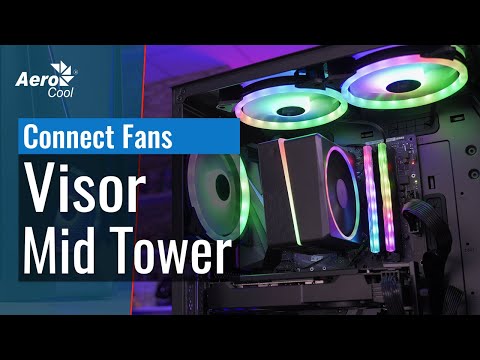 AEROCOOL PGS VISOR-G-BK-v1 ARGB Juodas Mid Tower PC dėklas video