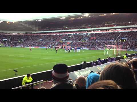 Seb Larsson Free Kick | Sunderland 1-1 Everton