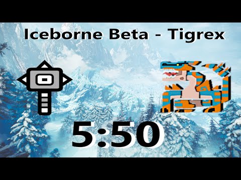 MHWorld Iceborne Beta - Tigrex Solo - 5:50 - Hammer