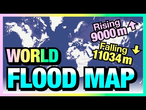 World Flood Map (Sea Level: Rise & Fall)