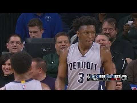 Stanley Johnson Scores Plus the Foul | Knicks vs Pistons | February 4, 2016 | NBA 2015-16 Season