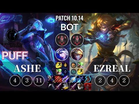 IG Puff Ashe vs Ezreal Bot - KR Patch 10.14