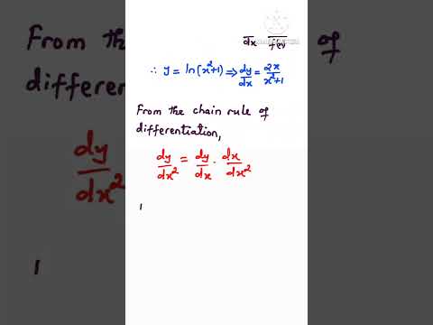 Differentiating ln(x^2+1) wrt x^2 || #shorts