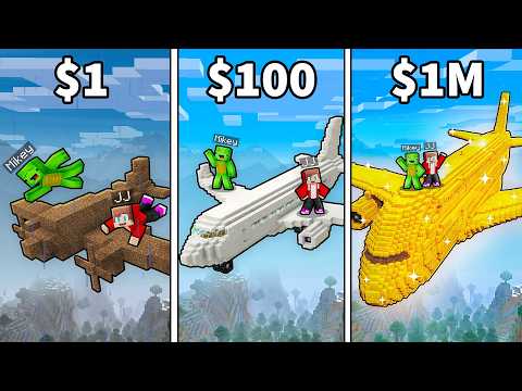 JJ and Mikey: From POOR To RICH Airplane in Minecraft - Maizen