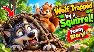 Wolf Trapped by a Squirrel! 🐺🐿️😂 | Funny Animal Story #animation