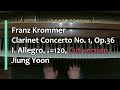 Piano Part- Krommer, Clarinet Concerto No.1, Op. 36, I. Allegro, ♩=120, Cut version