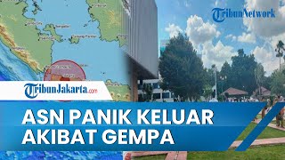 Sejumlah ASN Panik Lari ke Luar Gedung Akibat Gempa di Cianjur Jawa Barat, Turun dari Lantai 16