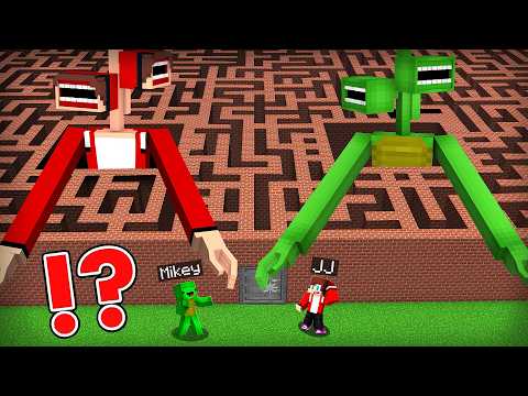 JJ and Mikey Escape from SIREN HEAD MAZE in Minecraft Challenge - Maizen