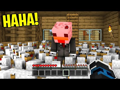 SCHERZO A BELLAFACCIA SU MINECRAFT - RIEMPIO LA SUA CASA DI POLLI