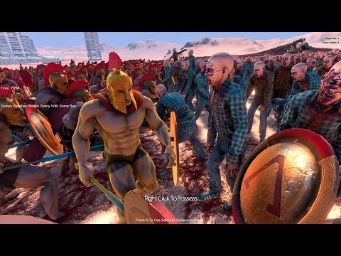 20000 RUNNER ZOMBIES VS 20000 SPARTANS - Ultimate Epic Battle Simulator 2 UEBS2