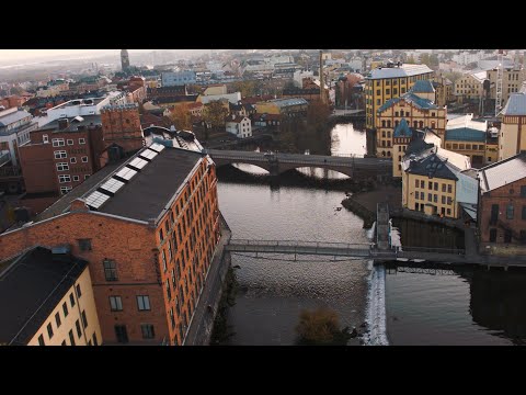 1029. Industrilandskapet Norrköping (Norrköping) Drone Stock Footage Video