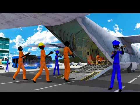 Stickman Prisoner Transport Police Airplane (by Black Cell Studio) Android Gameplay [HD]