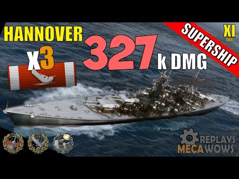 HANNOVER 326K DMG GERMAN SUPER BATTLESHIP! | World of Warships Gameplay