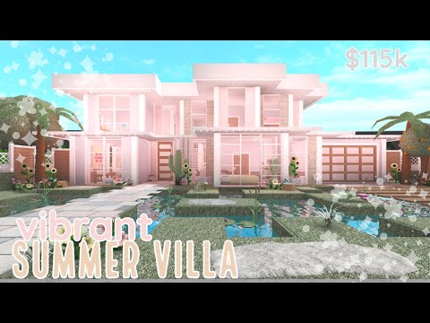 vibrant summer villa || bloxburg speed build