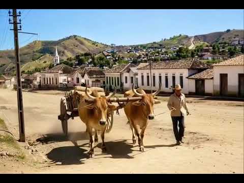 Cidade de Mercês/Minas Gerais, nos anos 1960, foto restaurada por IA com vídeo. 