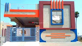 Latest front elevation design ideas simple house elevation design//village construction