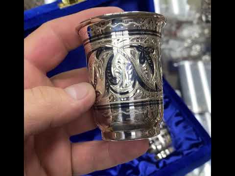 Стопка классическая из серебра 875 пробы Кубачинская, стп019
