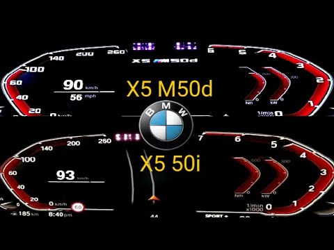BMW X5 M50d 400 HP vs X5 50i 462 HP, Diesel vs Petrol  Acceleration 0-200 km/h