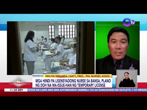 Mga hindi pa lisensyadong nurse sa bansa, plano ng DOH na ma-issue-han ng temporary license BT