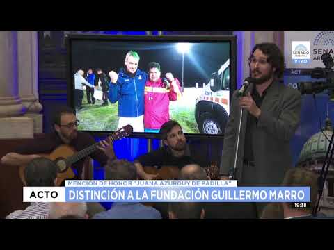 PREMIO JUANA AZURDUY DE PADILLA A LA FUNDACIÓN GUILLERMO MARRO 15-08-19