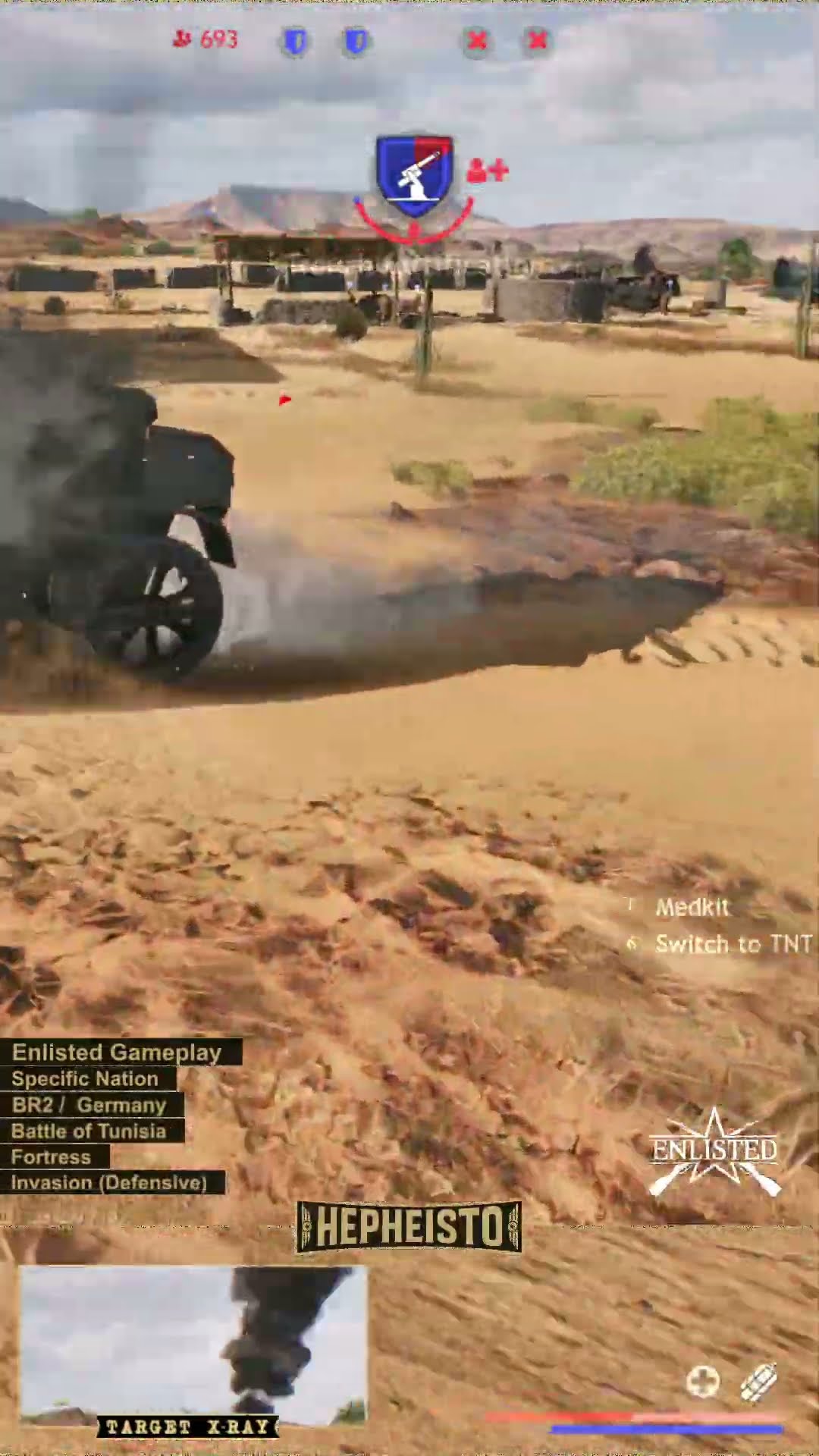 Engineer eliminates Tank M3 Stuart with TNT Charge
