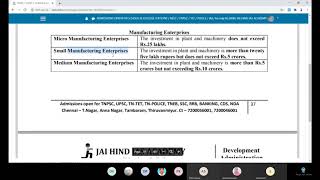 Micro, Small and Medium Enterprises - Unit 9 Devleopment Administration in Tamil Nadu