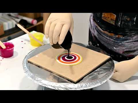 Interesting Cell Reaction ~ Testing New Pouring Medium ~ Acrylic Pour Painting with Hair Dryer