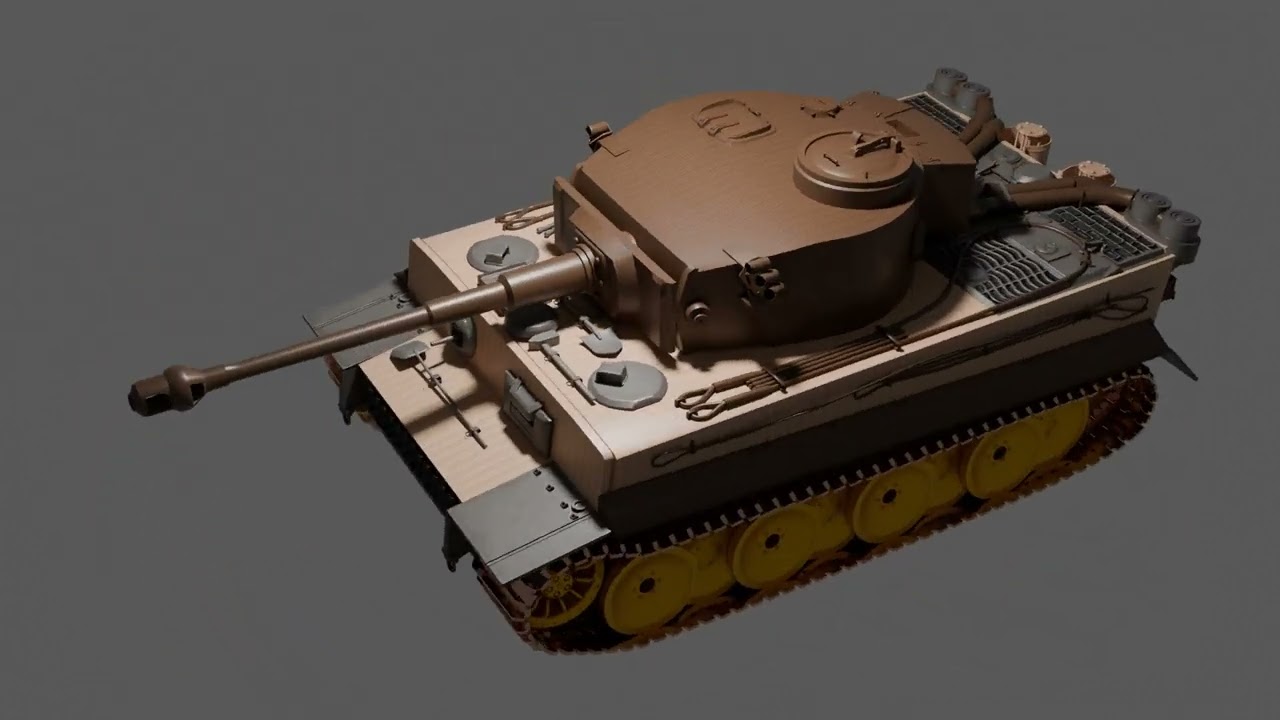 Chinese Wooden Toy Tank 3D Model