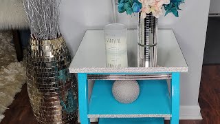 Glam DIY Table...using custom mirror from Lowe's