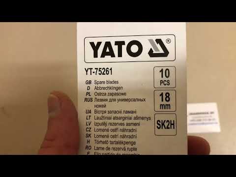 Лезвия стальные YATO 18 мм с отламывающимися сегментами, 10 шт (YT-75261) Лезвия стальные YATO 18 мм с отламывающимися сегментами, 10 шт (YT-75261)