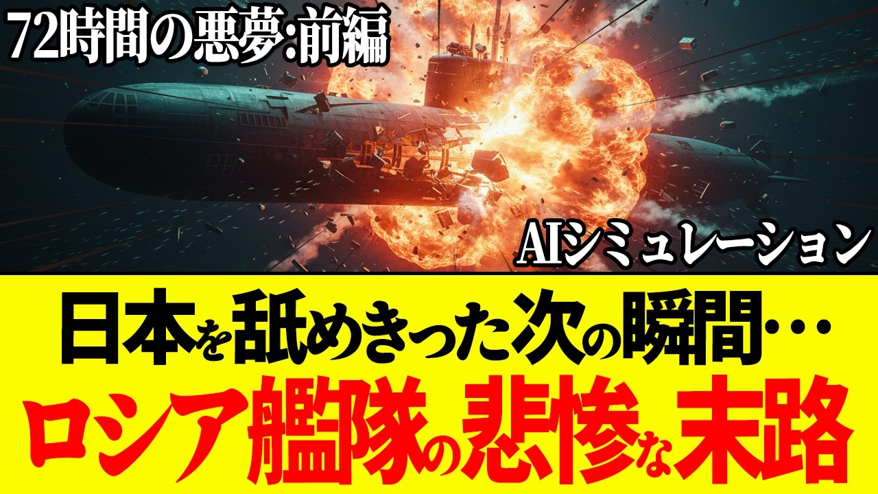 【72時間の悪夢】もしもロシア艦隊に日本の最新潜水艦「たいげい」が接近したら…海自が18式魚雷発射しロシア主力原潜が撃沈！ロシア艦隊の悲惨な末路【AIシミュレーション】