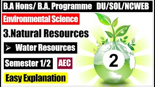 Environmental Science EVS Unit 3 Natural Resources Water Resources AEC semester 1/2 DU SOL NCWEB P-2