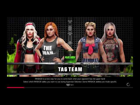 WWE 2K19 Becky Lynch,Toni Storm VS Lacey Evans,Dana Brooke Elimination Tag Match