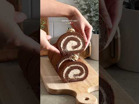 baking a mocha roll cake! ☕️☁️ #baking