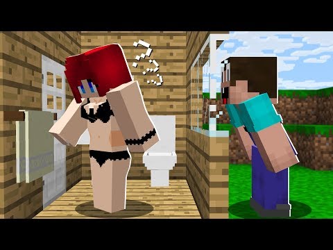WHY DOES NOOB SPY on a PRO GIRL in MINECRAFT? Noob vs Pro