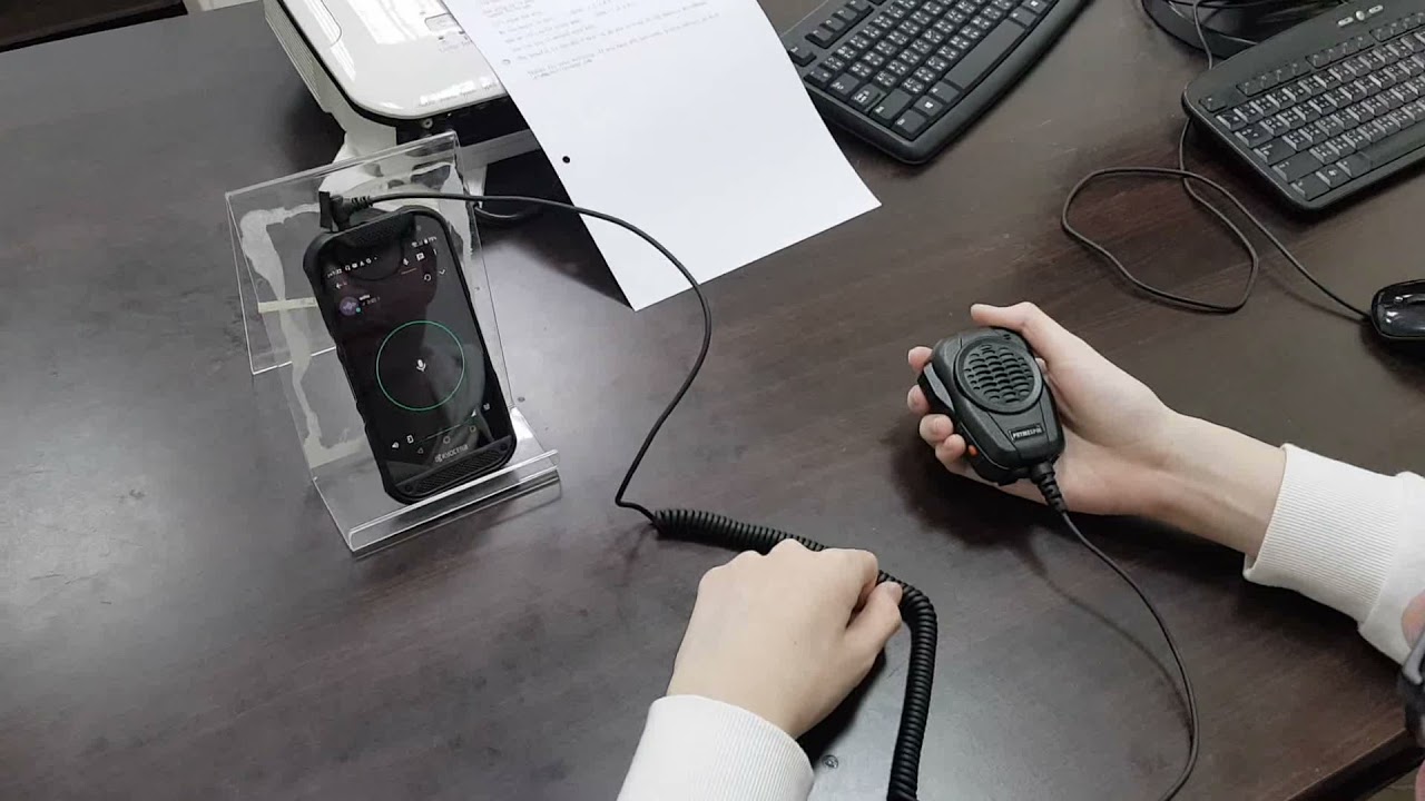 Kyocera Dura Force Pro 2 with iSPM610 wired speaker microphone. EPTT AT&T