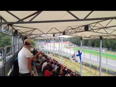 The view from Grandstand 19 inside Variante Ascari at Monza, 2014 Italian Formula 1 Grand Prix