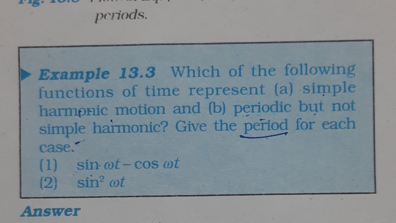 Example 13.3 Oscillations