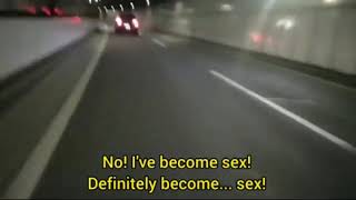 Japanese man chases car while yelling sex at the t